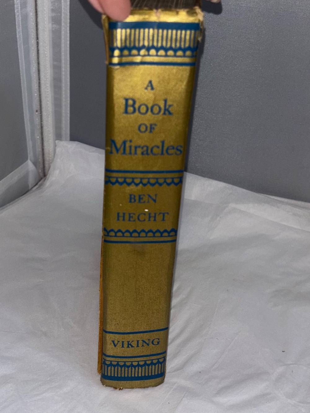 Vintage 1939 A Book of Miracles by Ben Hecht - Gold Decorative Book library